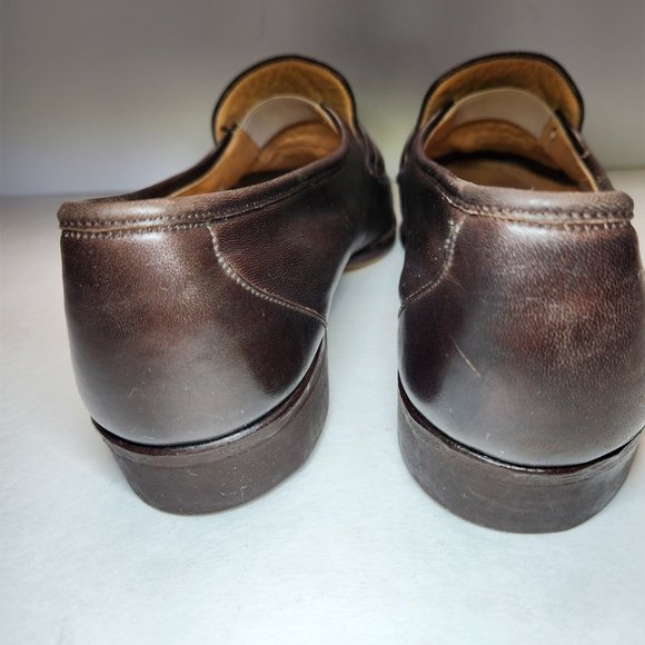 BALLY Brown Slip On Soft Leather Loafers Men\'s 9 1/2 D Made In Switzerland